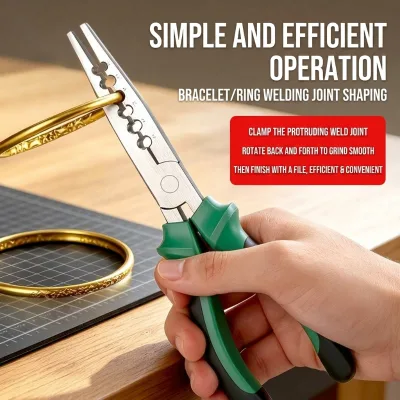Strong Ostrich Crimp Pliers for Hand Bracelet Welding Gold/Silver Ring Shaping Processing Tools Rounding Tail