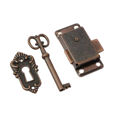 Antique Cabinet Door Lock Furniture Locks for Decorative Cupboards with Key Keyhole for Wooden Box Jewellery