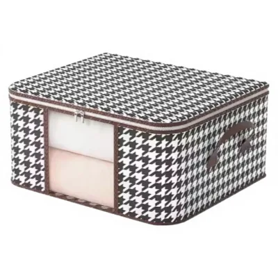 Non-Woven Fabric Foldable Storage Box with Zipper for Home Closet Cabinet Organization-Clothing Bedding Quilts Storage Solution