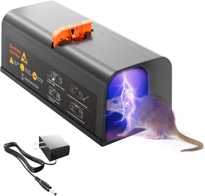 Electric No-Touch Quick Zap Mouse Trap for Indoor Rodent Control Humane Solution for Killing Mice in Home Garage Home Accessory