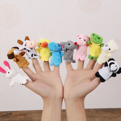 Cartoon Animal Hand Puppet Toy Super Soft Plush Sea Finger Doll for Kindergarten Story Telling Role Play Christmas Finger Puppet