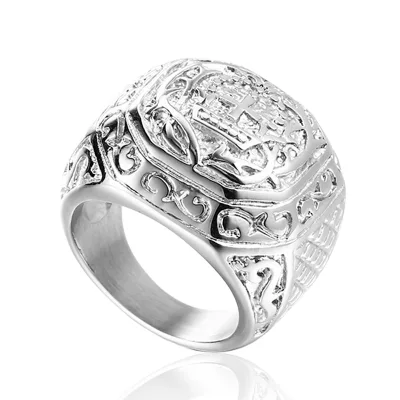 Retro Design Silver Color Small Cross Special Pattern Big Finger Rings