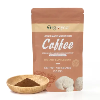 AMULYN Organic Lion's Mane Mushroom Instant Coffee Powder Premium Gently Awaken Your Mind and Body.