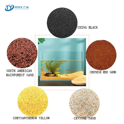 Decoration Black Color Gravels Marine Aquarium Substrate Fine Silica Sands in Fish Tank Landscaping Sand