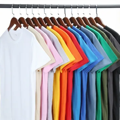 Wholesale Casual Men's T-Shirts Heavyweight 200g Combed Cotton Loose Fit Solid Color Short Sleeve Anti-Wrinkle Breathable Custom