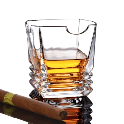 Old Fashioned Cigar Whiskey Glass with Cigar Holder Whisky Gift for Men Father Boyfriend Husband by Brand Name