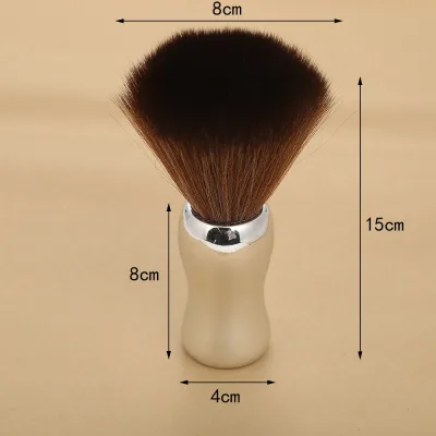 High Quality Natural Handle Neck Duster Customized Logo Hair Cutting Long Handle Neck Duster Electroplating Shaving Brush