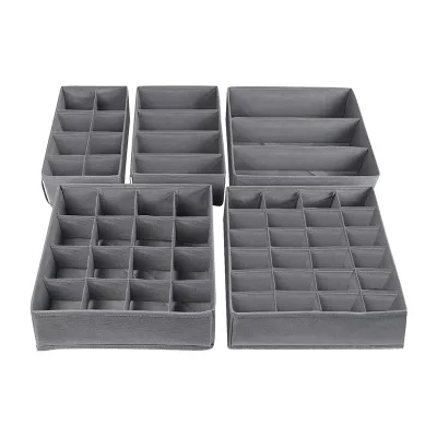 5pc Multifunctional Sock Bra and Underwear Organizer Divider Set for Closet Storage