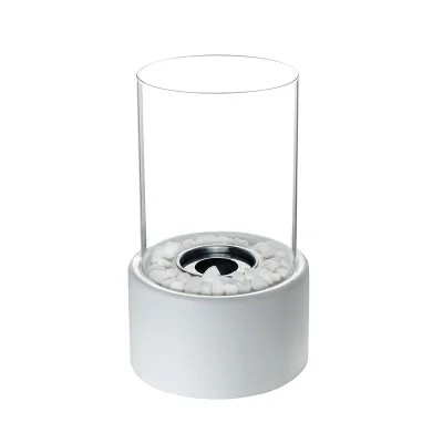 EJ Small Outside Biofuel Modern Bio Fireplace with 144ml Tank 90-120min Burn Time Metal & Glass Construction