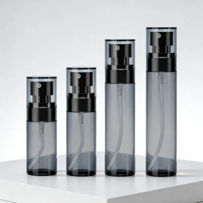 Portable Travel Fine Mist Spray Bottle Smoky Grey PET Empty Cosmetic Toner Perfume Refillable Spray Atomizer Bottle