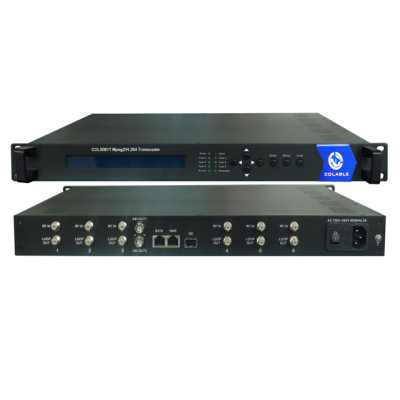 High Quality Audio Video Transcoder 6 DVB-S2/DVB-T/ISDB-T/DVB-C/ATSC Mpeg4 Mpeg2 H.264 ASI IP Transcoder COL5081T