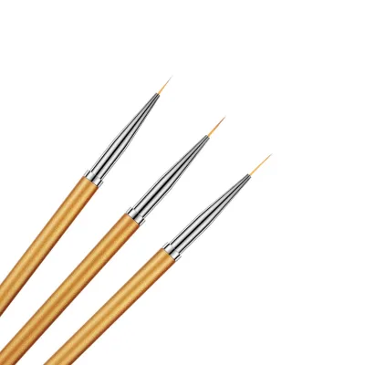 Hot Sale 3pcs Set Acrylic Nail Art Gel Polish Brush Painting Flower Drawing Lines Grid StripeNail Art Painting Pen Brush