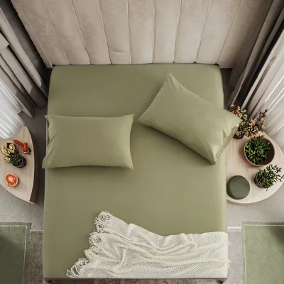 Solid Color Anti-Static Bed Skirt Breathable Conductive Threads Fade-Resistant King/Queen Grounding Sheet for Hotel Hospital