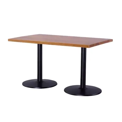 Wooden Dining Tables with Metal Base for Restaurants
