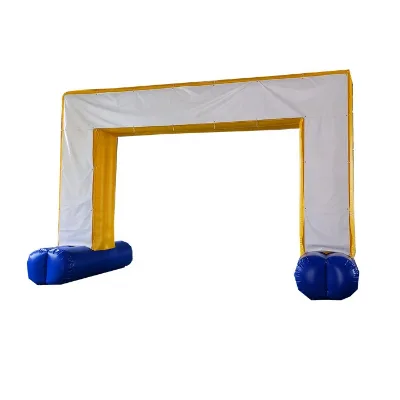 Outdoor inflatable arch and gantry with removable banners for advertising