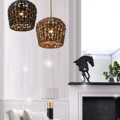 Lampshade Natural Woven Lampshade for Modern Home Decor Handmade Light Cover for Pendant and Table Lamps