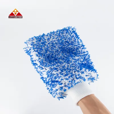 Jinyumi 0097 Lamb Wool Microfiber Car Wash Mitt Scratch-Free High-Absorbent Polished Decontamination Gloves Efficient Car