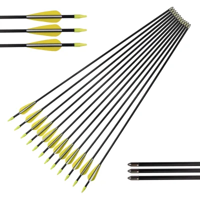 Factory Wholesale 6875 Fiberglass Archery Arrows OD 7mm Plastic Vanes Glue-on Point Recurve Bow Youth Shooting Practice Arrows