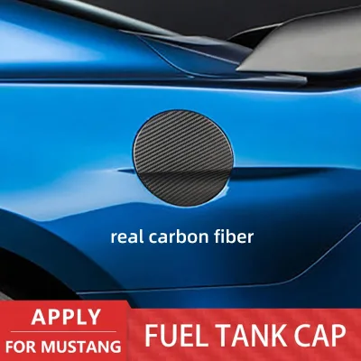 Real Carbon Fiber Fuel Tank Cover Gas Door Trim for Ford Mustang S550 2015-2023 Gas Cap Cover Exterior Car Accessories