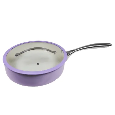 Anti Scratch Type Good Pot for Stewing Vegetables in One Purple Cylindrical Soup Pot