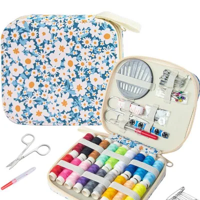 Cute Leather Fashion Sewing Kit Complete Set with Thimble Scissors & Accessories-Durable Colorful Mother's Day Gift Box