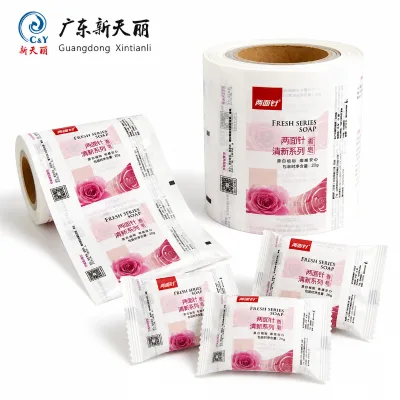 Custom Roll Film Anti Leak Plastic Hotel Hand Soap bar Wrapper Sanitary Packaging Film Roll
