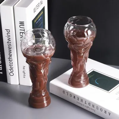 16oz clear Creative Soccer Beer Glasses Football Sports Drinking Glass Cup for Football Club Fans Party Bar