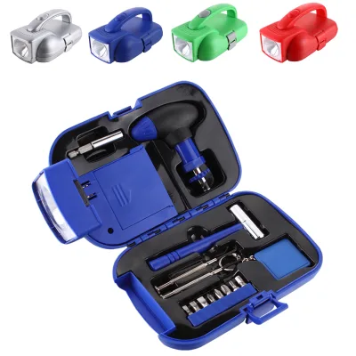 Creative Tools Outdoor Light Toolbox Flashlight Tool Set Small Hammer Tape Measure Batch Head Handheld Light Hardware Tools