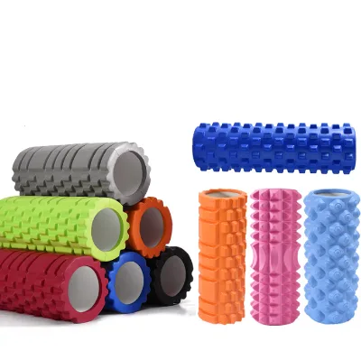 Wholesale High Density Grid EVA Hollow Fitness Yoga Foam Roller Muscle Massage Roller Yoga Column Yoga Foam Roller for Exercise