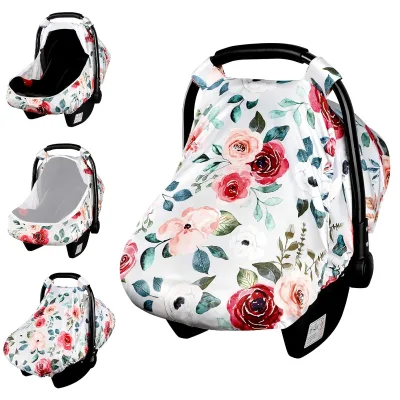 Customized Infant Car Seat Cover Breathable Infant Car Seat Cover with Mesh Window Baby Car Seat Cover