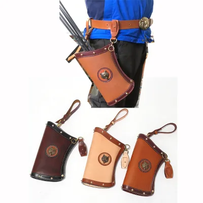 New Cowhide Archery Crossbow Arrow Waist Quiver Bag Holder Knight Hunter Outdoor Hunting Shooting Accessory