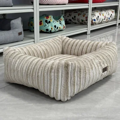 Rectangle Anti-Slip Washable Dog Bed for Dogs Anti-Slip Bottom Soft Calming Pet Beds for Indoor Dogs