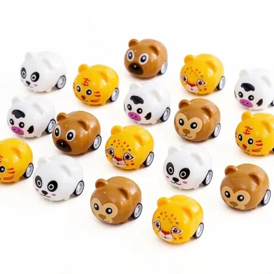 Cartoon Animal Pull Back Car Mini Toy Racing Vehicles for Kids Educational Toy Girl Boy Birthday Gift Vending Toys 5cm