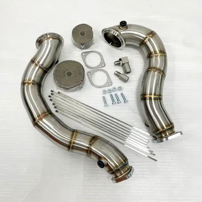 Charge Pipe Downpipe turbo exhaust pipe For BMW N54 3.0T E82 E88 E90 E92 E8X E9X 135i 335i 3''