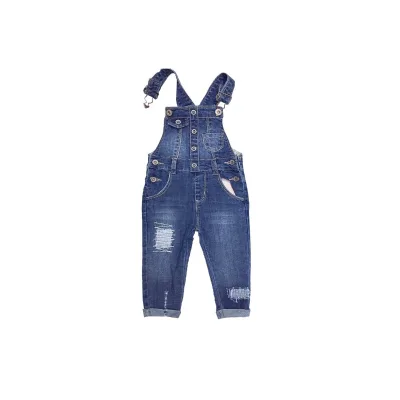 Washed Jean Bib Boy Overalls Fashion 2 Pockets Overall for Children Custom Button Kids Denim Overalls