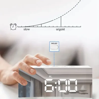 Fall Farmhouse Room Decor Led Digital Display Electronic Alarm Clock Luminous Desktop LED Mirror Clock