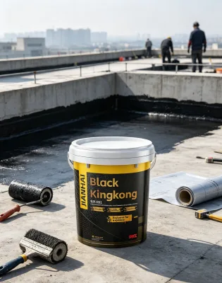 GX-101 Black King Kong CE Elastomeric Fluorocarbon Liquid Waterproof Paint for Exposed Concrete Roof Warehouse Wall Leak Repair