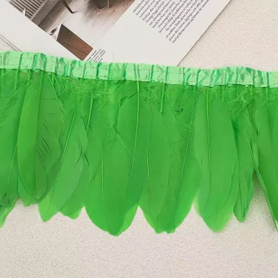 Wholesale Various Colors Decorative Goose & Duck Feather Lace Trimming Dyed Fringe Trim for Clothing & Home Decor