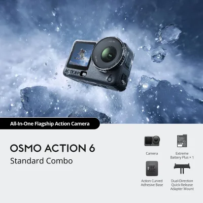 2026 NEW YX Osmo Action 6 Standard Combo Waterproof 4K Sport Camera for Travel Surfing Cycling Running Vlog with Stabilization