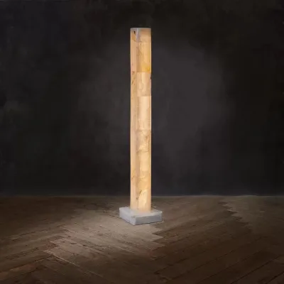 Modern LED Gypsum Alabaster Floor Lamp with Marble Stand and Dimmable Feature for Bedroom Living Room Hotel Decoration