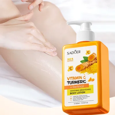 Moisture Natural VC + Retinol Brightening Turmeric Glow Lotion, Soothing Turmeric Body Cream for Sensitive & Dry Skin
