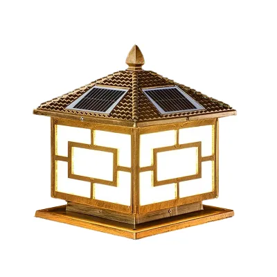Solar Pillar Light Aluminum Outdoor Waterproof Induction Lamps Remote Control Smart Light for Garden Fence