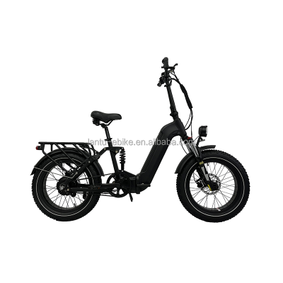 High quality full suspension belt drive folding ebike for adult