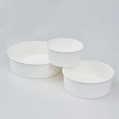 Food Grade Disposable Kraft Paper Bowls Disposable Salad Cake Bowl With Lid Easy to Tear High Temperature Baking 4 5 6 8 10 Inch