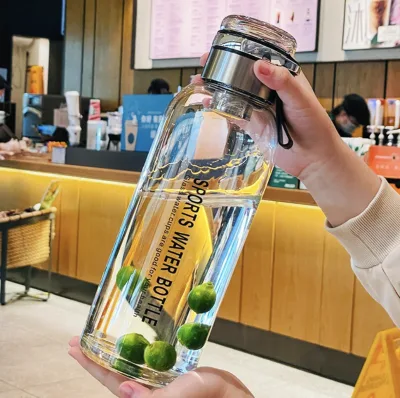 Custom Big Size Transparent Teacup Portable Water Cup Camping Bottle Travel Mug Cup with Tea Infuser