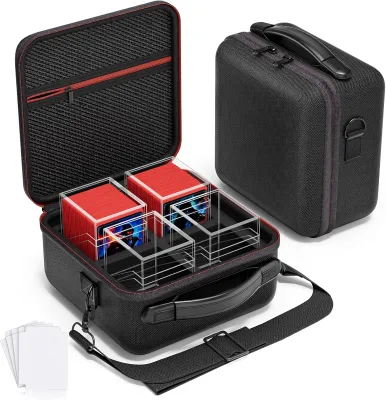 Card Deck Box with Portable Case, 4 Pack Clear Commander Deck Box