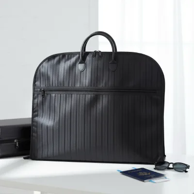 Customized High Quality Suit Logo Wholesale Personnaliser Multiple Suit Bag Waterproof Garment Bags With Leather Handle