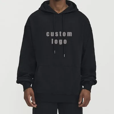 New 380G Heavy Cotton Plus Size Hoodie High Quality Wool Circle Solid Color Vintage Hoodie Custom Printed Men's Hoodie