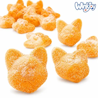 Private Label Swedish Gummy Candy Fox Shaped Mango Orange Sour Vegan Halal US EU Compliant Custom Logo OEM ODM