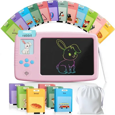 ZONSTVYS Talking Flash Cards Toddlers 2-in-1 LCD Writing Tablet 510 Sight Words Ages 1-6 Pink China Made Rechargeable